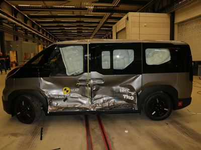 Kia PV5 Passenger Side Mobile Barrier test 2025 after crash