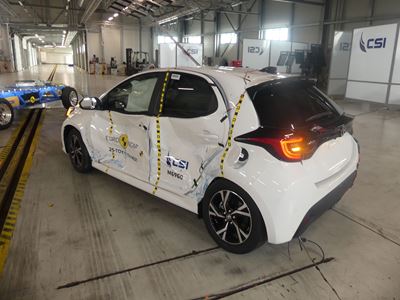 Toyota Yaris MDB test 2025 after crash