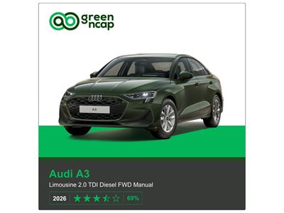 Audi A3 Green NCAP results 2026