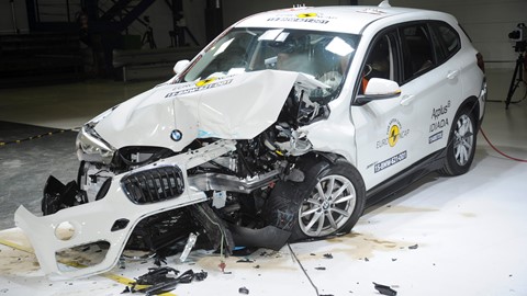 BMW X1- Frontal Offset Impact test 2015 - after crash