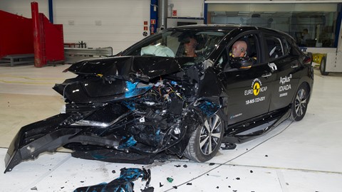Nissan LEAF - Frontal Offset Impact test 2018 - after crash