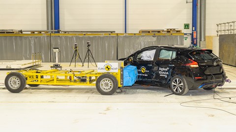 Nissan LEAF - Side crash test 2018 – after crash