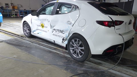 Mazda 3 - Side crash test 2019 - after crash