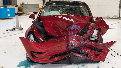 Tesla Model 3 - Frontal Offset Impact test 2019 - after crash