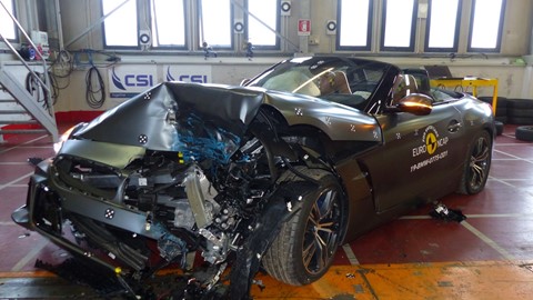 BMW Z4 - Frontal Offset Impact test 2019 - after crash
