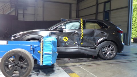 Mazda CX-30 - Side crash test 2019 - after crash