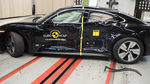 Porsche Taycan - Side crash test 2019 - after crash