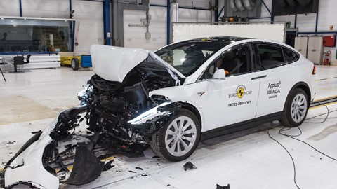 Tesla Model X - Frontal Full Width test 2019 - after crash