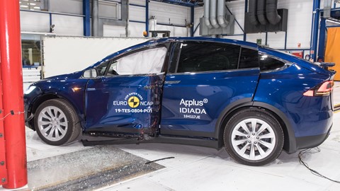 Tesla Model X - Pole crash test 2019 - after crash