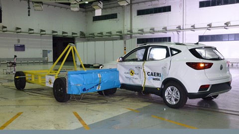 MG ZS EV - Side crash test 2019 - after crash