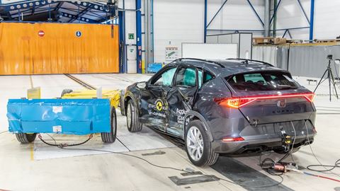 CUPRA Formentor Side Mobile Barrier test 2021 after crash