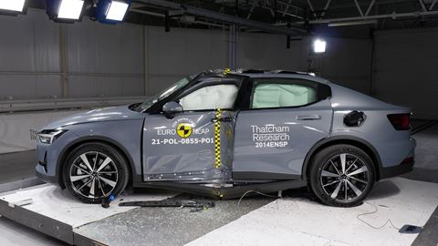 Polestar 2 - Side Pole test 2021 - after crash