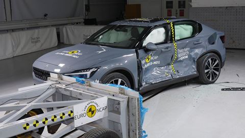 Polestar 2 - Side Mobile Barrier test 2021 - after crash