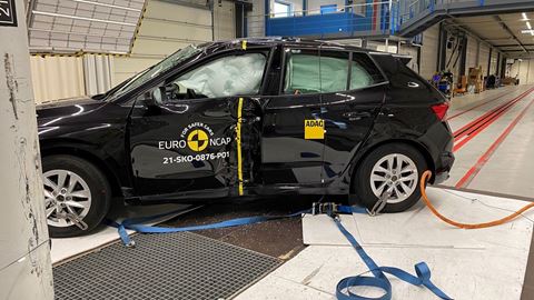 Škoda Fabia - Side Pole test 2021 - after crash