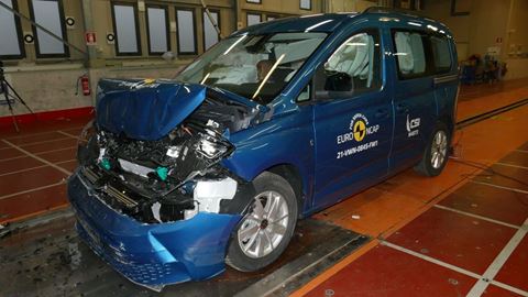 VW Caddy - Full Width Rigid Barrier test 2021 - after crash