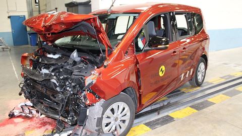 Renault Kangoo - Full Width Rigid Barrier test 2021 - after crash