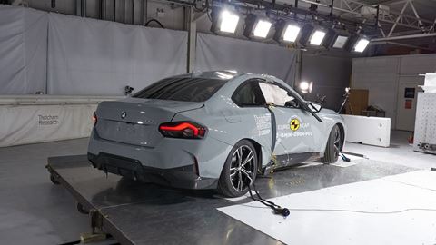 BMW 2 Series Coupé - Side Pole test 2022 - after crash