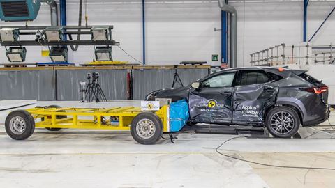 Lexus NX - Side Mobile Barrier test 2022 - after crash