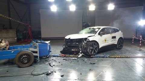 Renault Megane E-Tech - Mobile Progressive Deformable Barrier test 2022 - after crash