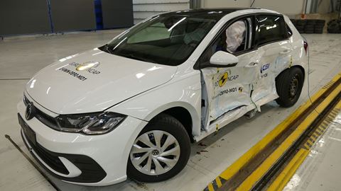 VW Polo - Side Mobile Barrier test 2022 - after crash
