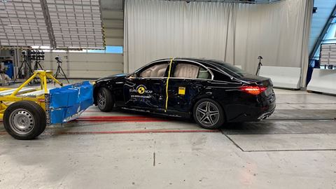Mercedes-Benz C-Class - Side Mobile Barrier test 2022 - after crash
