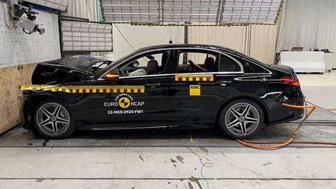 Mercedes-Benz C-Class - Full Width Rigid Barrier test 2022 - after crash