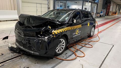 Opel/Vauxhall Astra - Full Width Rigid Barrier test 2022 - after crash