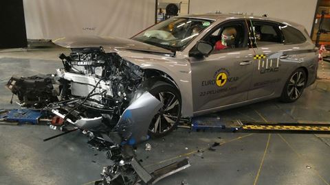 Peugeot 308 PHEV - Mobile Progressive Deformable Barrier test 2022 - after crash