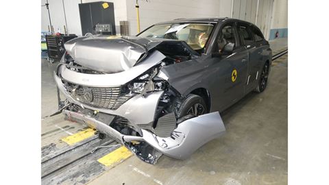 Peugeot 308 - Full Width Rigid Barrier test 2022 - after crash