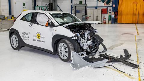 Toyota Aygo X - Mobile Progressive Deformable Barrier test 2022 - after crash