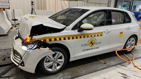 VW Golf - Full Width Rigid Barrier test 2022 - after crash