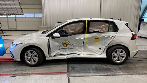 VW Golf - Side Mobile Barrier test 2022 - after crash