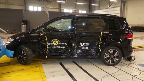 VW Touran - Side Mobile Barrier test 2022 - after crash