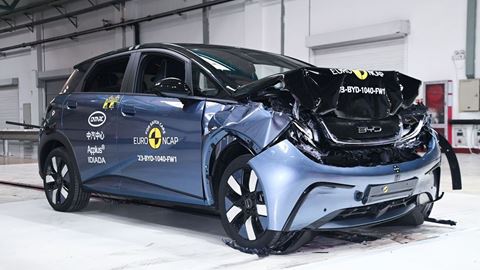 BYD DOLPHIN Full Width Rigid Barrier test 2023 after crash