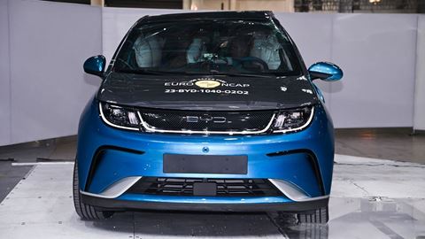BYD DOLPHIN Far Side impact test 2023 after crash