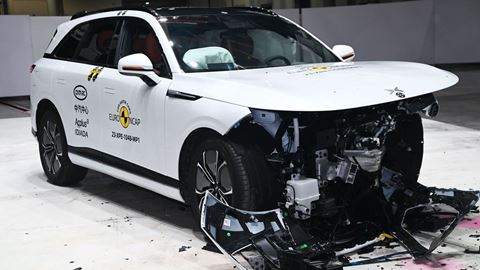 XPENG G9 Mobile Progressive Deformable Barrier test 2023 after crash