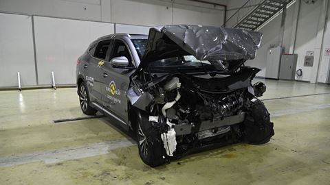 BYD SEAL U Full Width Rigid Barrier test 2023 after crash