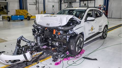 Hyundai KONA Full Width Rigid Barrier test 2023 after crash