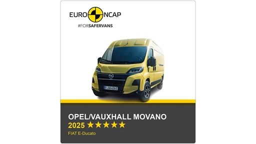 Opel Vauxhall Movano Euro NCAP Commercial Van Safety Results 2025