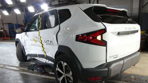 Dacia Duster Side Mobile Barrier test 2024 after crash