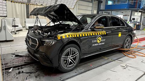 Mercedes Benz E Class Full Width Rigid Barrier test 2024 after crash