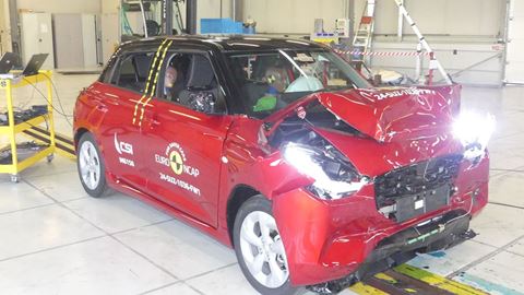 Suzuki Swift Full Width Rigid Barrier test 2024 after crash