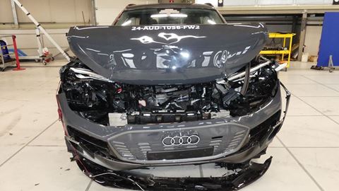 Audi Q6 e tron Full Width Rigid Barrier test 2024 after crash
