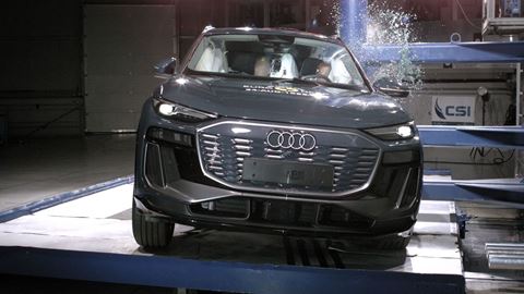 Audi Q6 e tron Side Pole test 2024