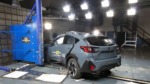 Subaru Crosstrek Side Pole test 2024 after crash