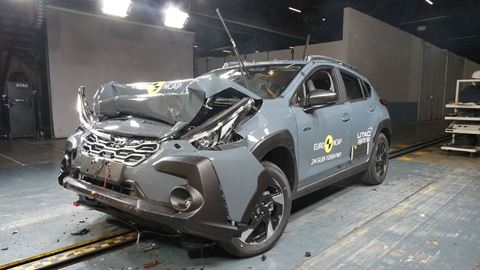 Subaru Crosstrek Full Width Rigid Barrier test 2024 after crash
