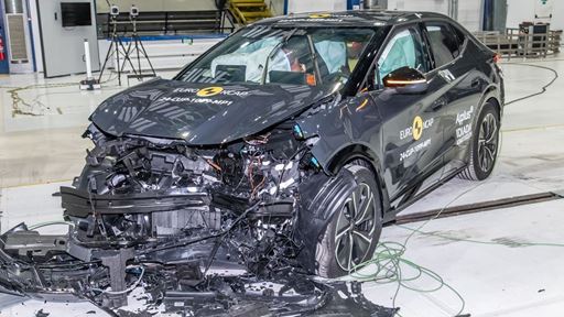 Cupra Tavascan Mobile Progressive Deformable Barrier test 2024 after crash