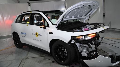 Leapmotor C10 Mobile Progressive Deformable Barrier test 2024 after crash