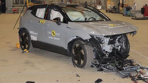 Volvo EX30 Mobile Progressive Deformable Barrier test 2024 after crash