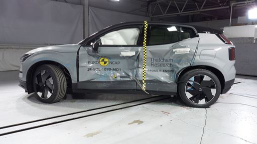 Volvo EX30 Side Mobile Barrier test 2024 after crash